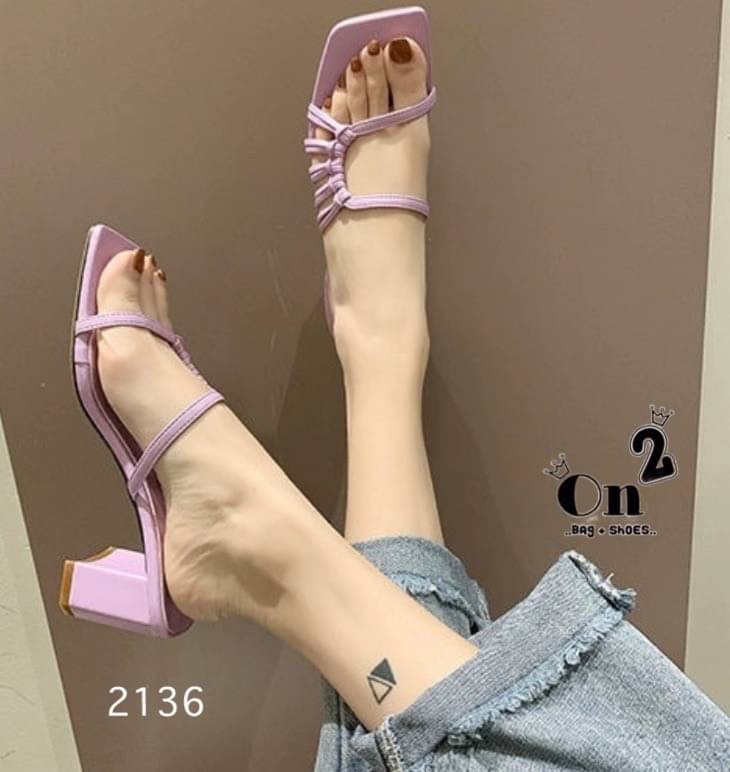 แบบใหม่พร้อมส่ง...รองเท้าส้นสูงสวมหน้าดีไซน์หนังสานงานเรียบเก๋สีพาสเทลสวยๆพร้อมส่ง3 สี