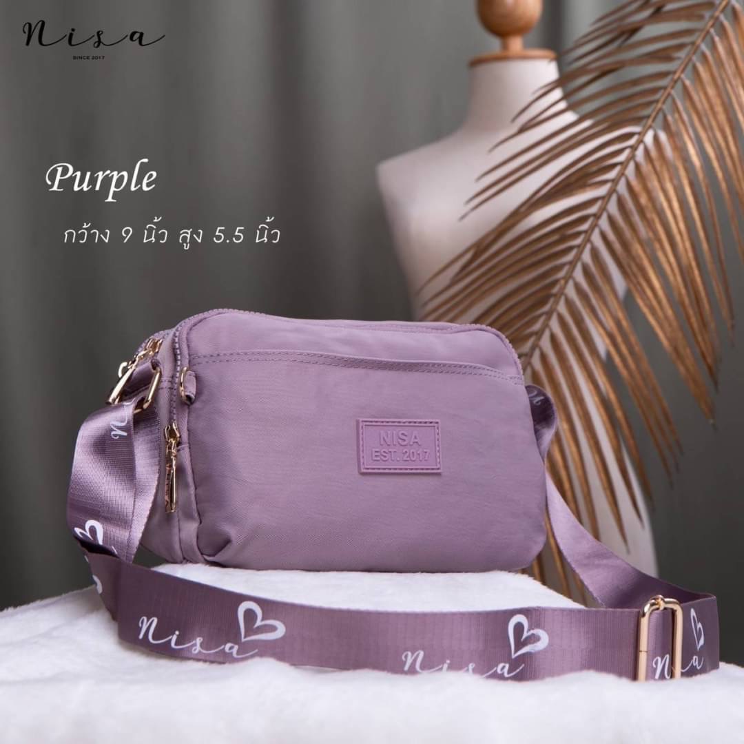 NISA BAGS พร้อมส่ง กระเป๋าสะพายข้าง NISA แบรนด์แท้ 100% งานผ้าร่ม สีสันสดใส น่าใช้ทุกสี ด้านหน้ามีป้ายโลโก้ หัวซิปปั๊มแบรนด์สวยทุกจุด เหมาะใช้ได้ทุกวัน ใส่ทำงาน ใส่ไปเรียน ใส่เที่ยว ได้หมด !! ช่องใส่ของเยอะมากค่ะ สายสะพายปรับระดับได้