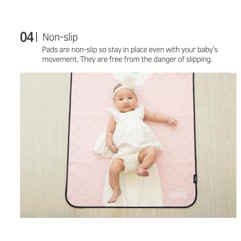 Oben Non-slip waterproof pad ผ้าปูรองที่นอนกันน้ำซิลิโคน สำหรับเด็ก กันน้ำ 100% ไม่ซึมเปื้อน Made in Korea