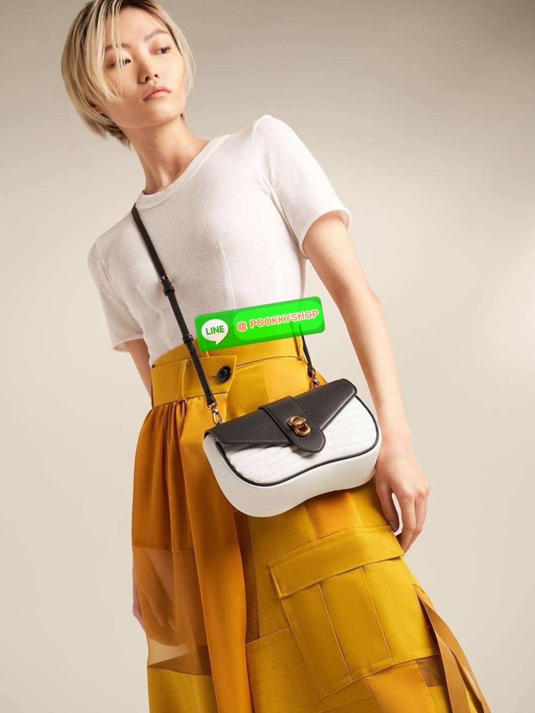Charles & Keith Aubrielle Chain-Handle Panelled Crossbody Bag กระเป๋าสะพายข้างดีไซน์คลาสสิกขนาดกำลังพอเหมาะ ตัวกระเป๋าทำtextureลายนูนที่ด้านหน้าเพิ่มความโดดเด่น มาพร้อมสายสะพายโซ่สีทองหรูหราแบบคล้องแขน/คล้องไหล่และยังมีสายหนังสะพายยาวแบบปรับและถอดสายได้ ต