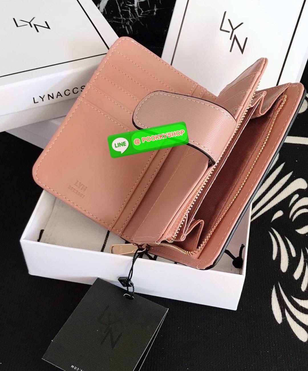 LYN แท้ Outlet กระเป๋าสตางค์ใบกลาง