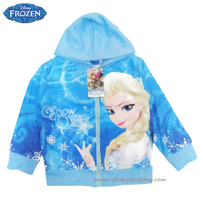 ฮ (สำหรับเด็ก4-6-8-10 ปี) Disney Frozen for Girl เสื้อแจ็คเก็ต เสื้อกันหนาว เด็กผู้หญิง สกรีนลาย เจ้าหญิงเอลซ่า สีฟ้า รูดซิป มีหมวก(ฮู้ด) ใส่คลุมกันหนาว กันแดด ใส่สบาย ดิสนีย์แท้ ลิขสิทธิ์แท้