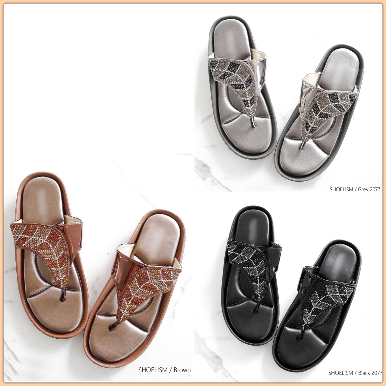 มาเพิ่มครบสี พร้อมส่ง ใหม่ล่าสุด รองเท้าแตะลำลอง หนังนิ่มมาก ลายใบไม้แต่งอะไหล่เพชร พื้นบุเย็บนวมนิ่ม ใส่ได้สบายๆ น้ำหนักเบา รีบจัดไปเลยค่า!!