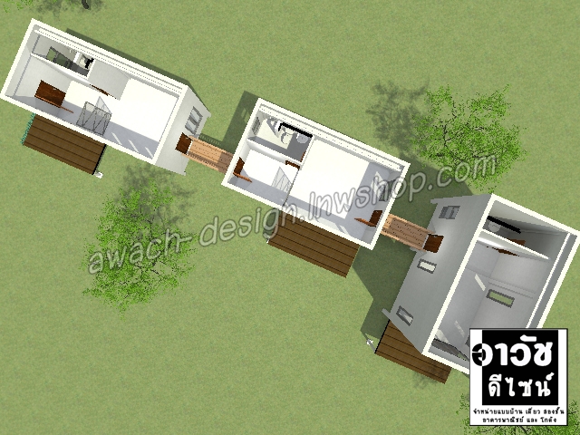 C0304 แบบบ้านพักอาศัย 1 ชั้น 3 ห้องนอน