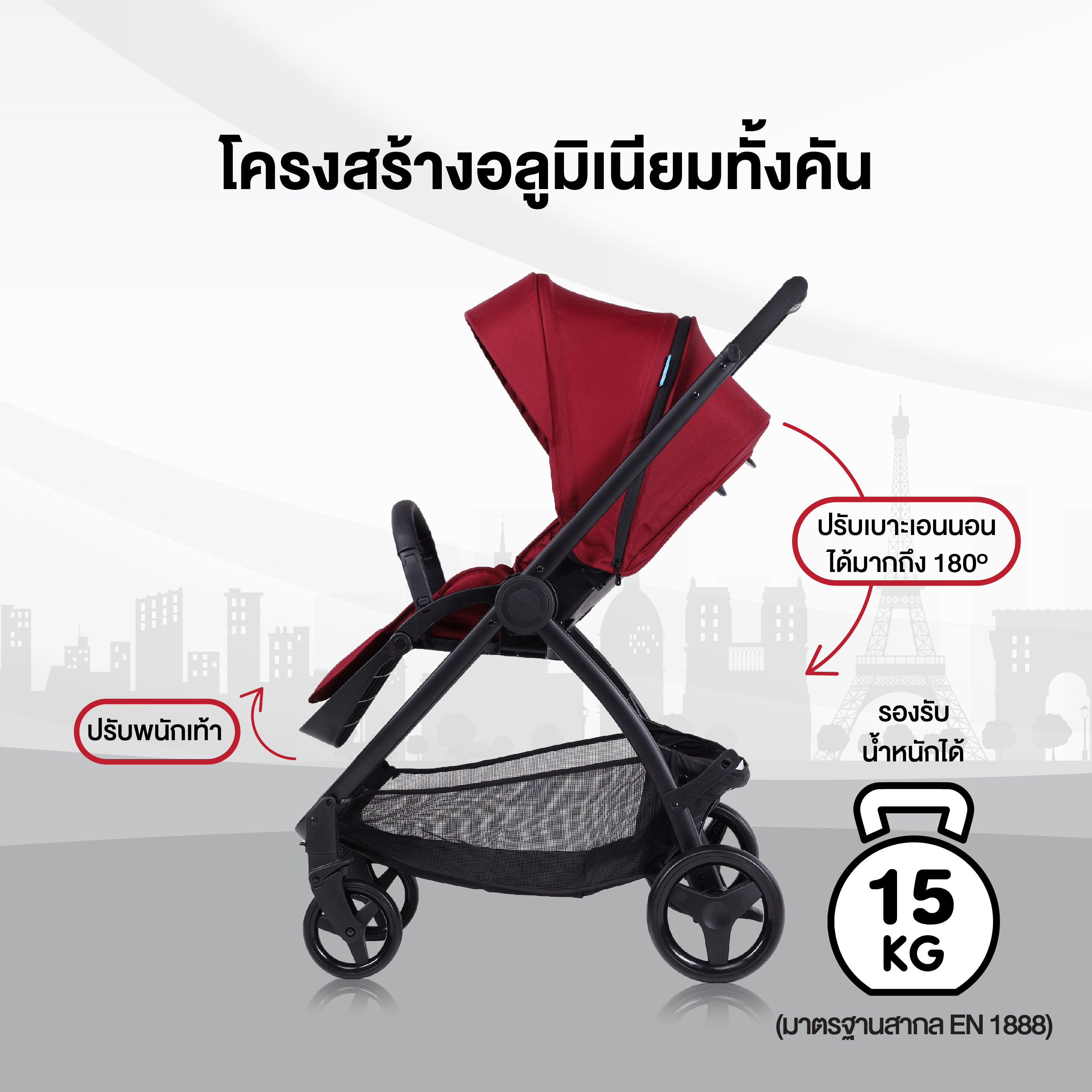 IMP BABY รุ่น 2 WAY (H 908) รถเข็นเด็ก (หันได้ 2 ทิศทาง) แบรนด์จากฝรั่งเศส