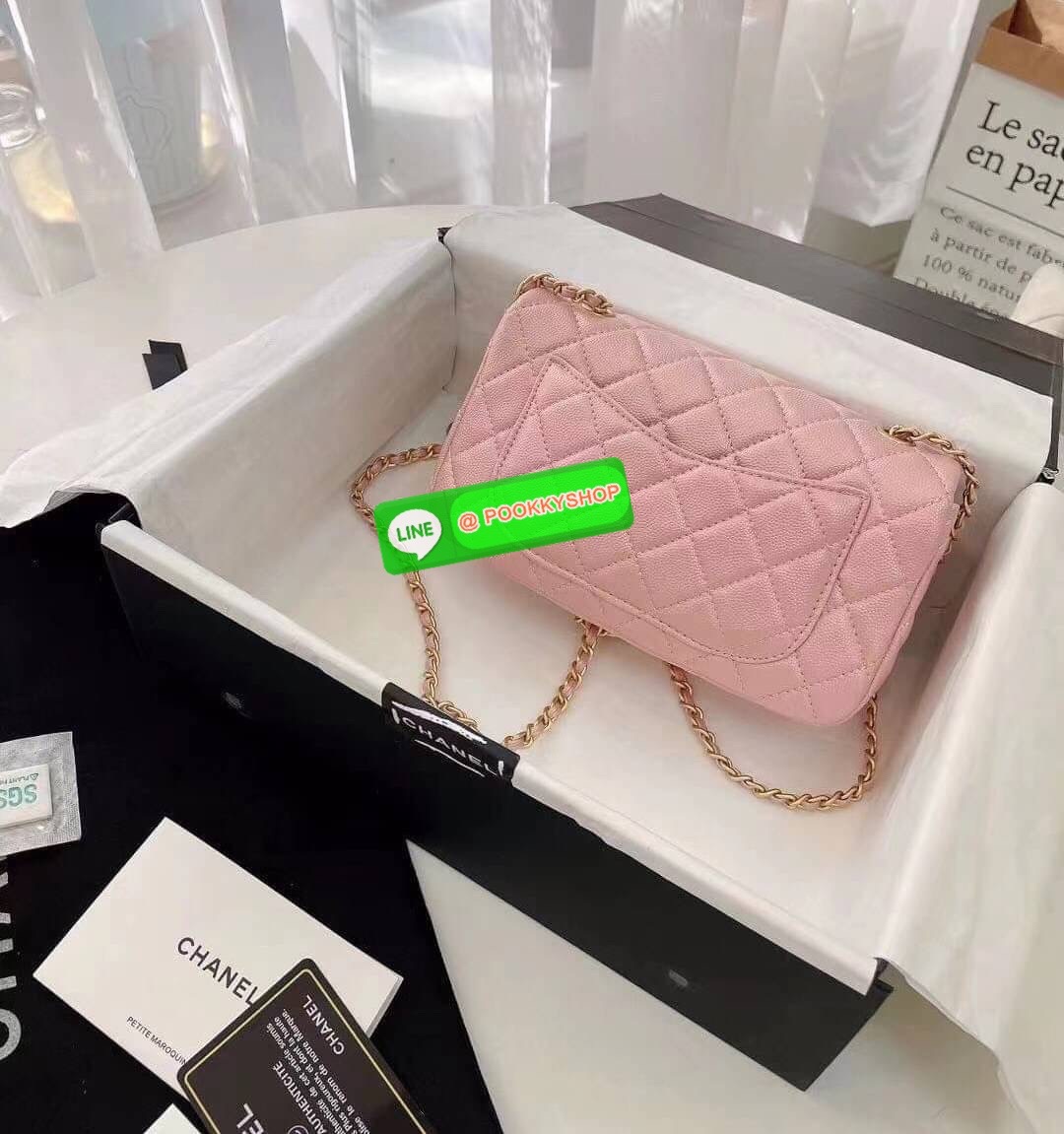 Chanel MINI FLAP BAG CAVIAR Leather GOlD tone hardware