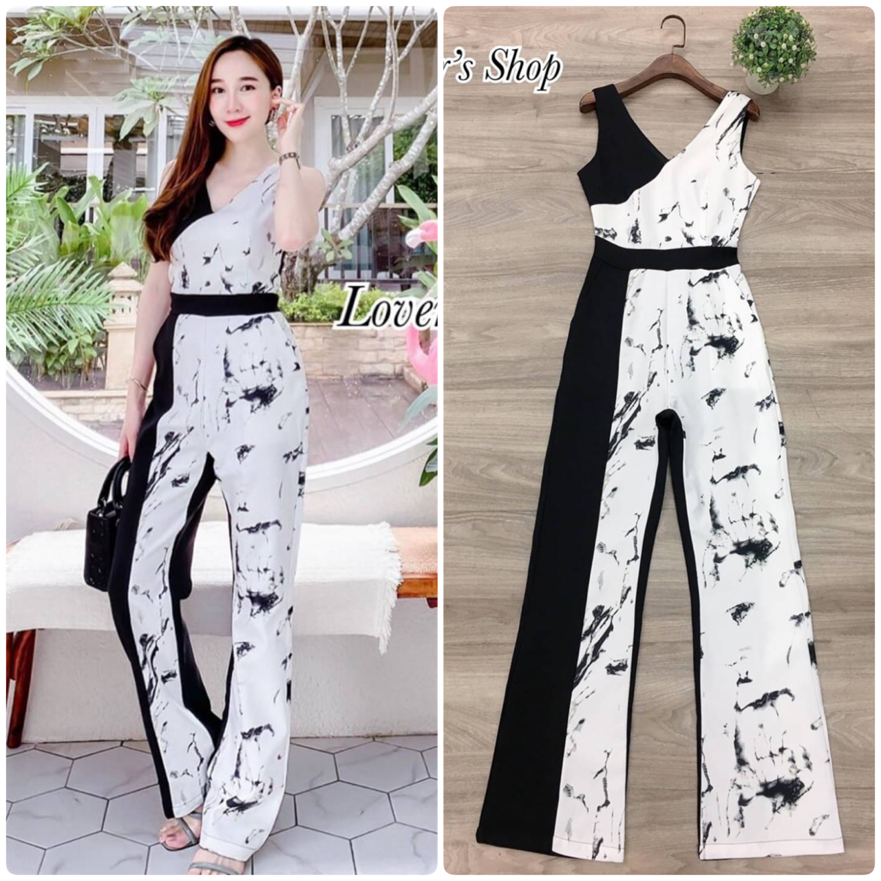 Detail : มาเพิ่มแล้วค้า จั้มสูทลายหินอ่อน ลุคเรียบหรูดูดี โทนสีสุดคลาสสิคขาวดำ ตัดต่อระหวางลายหินอ่อนกับผ้าพื้นดำ ทรงคอวีหน้า-หลัง เนื้อผ้าหนาเป็นทรงสวย งานซิบหลัง ชุดนี้ใส่ได้บ่อยค่ะ ใส่ยังไงก็สวย ไฮโซ ใส่แล้วดูแพงมากๆค้า