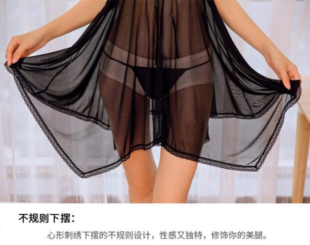 ชุดนอนเซ็กซี่ ชุดนอนซีทรู สีดำ แต่งลูกไม้ ช่วงอก ชายเล่นระดับ เนื้อผ้าเกรดพรีเมี่ยม ทิ้งตัว สวยหรู มากคะ +G-string เข้าชุดคะ