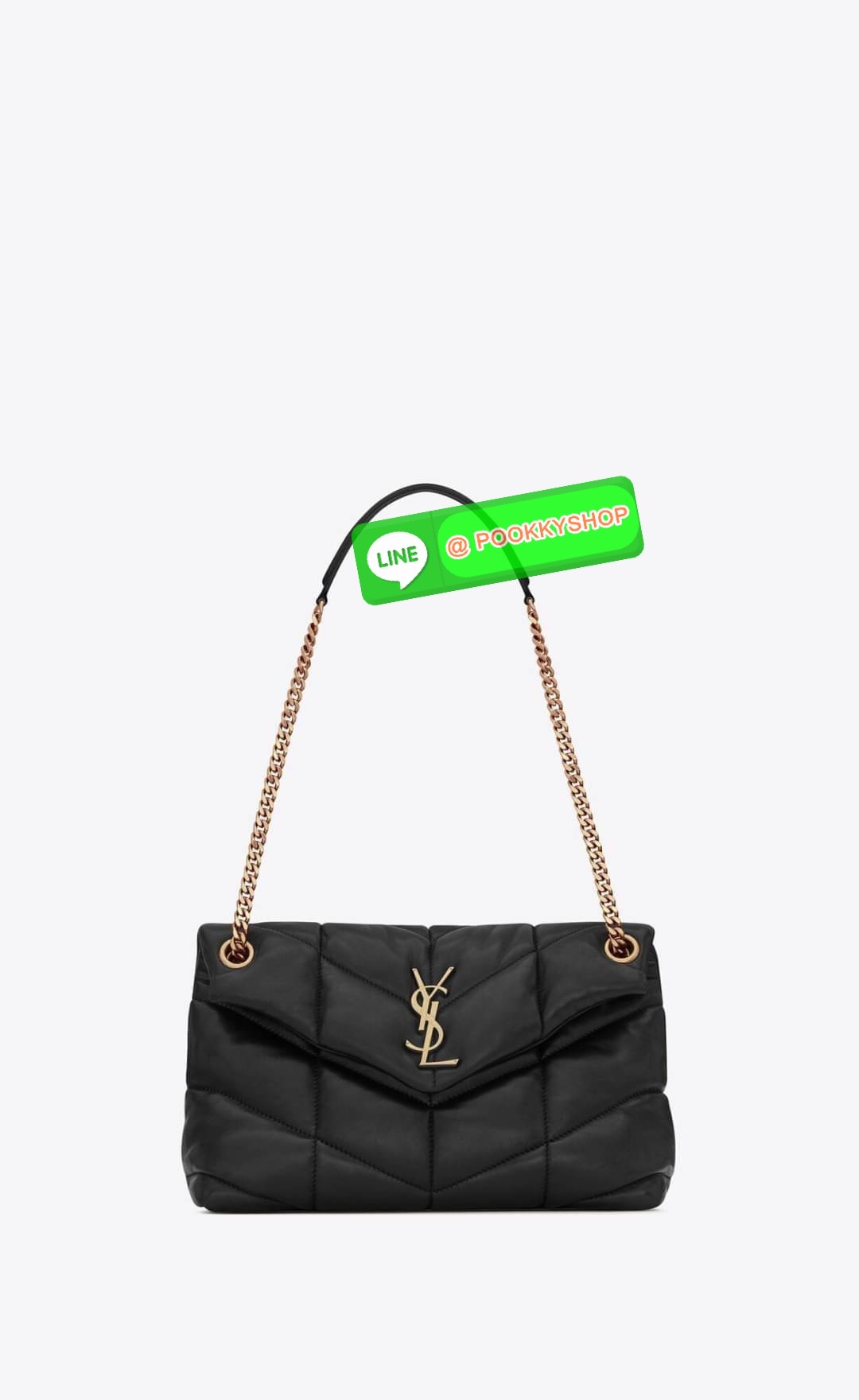 SAINT LAURENT Loulou Puffer Small shoulder bag material: leather internal details: fabric lining, internal zipped pocket colour of fastening: gold tone hardware adjustable chain and leather shoulder strap magnetic fastening