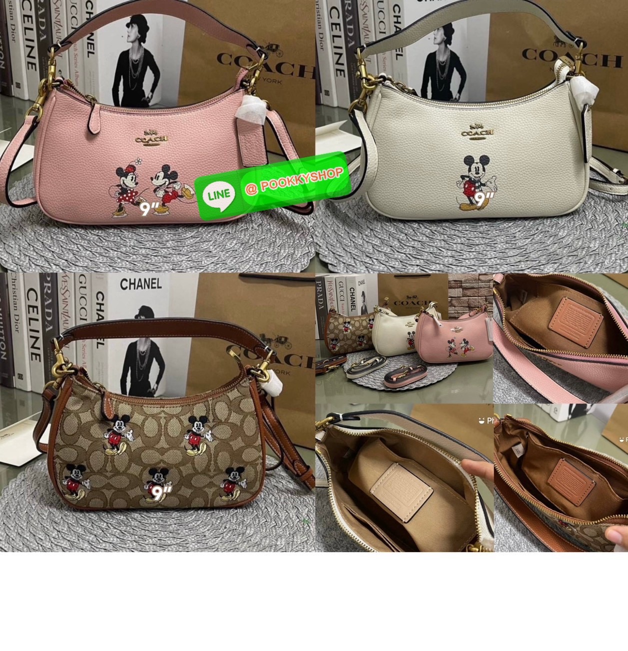 COACH CM859 Disney X Coach Teri Shoulder Bag With Mickey Mouse (mouse)✨ Coach CM859-กระเป๋าขนาดที่น่ารักจนใจบาง 🌸✨ หนังเรียบ ชัด เพิ่มความหวานแบบมีพลัง ใช้งานง่าย หิ้วก็ได้ สะพายก็สวย สลับสายได้ 2 แบบในใบเดียว น้ำหนักเบา ฟังก์ชันครบ
