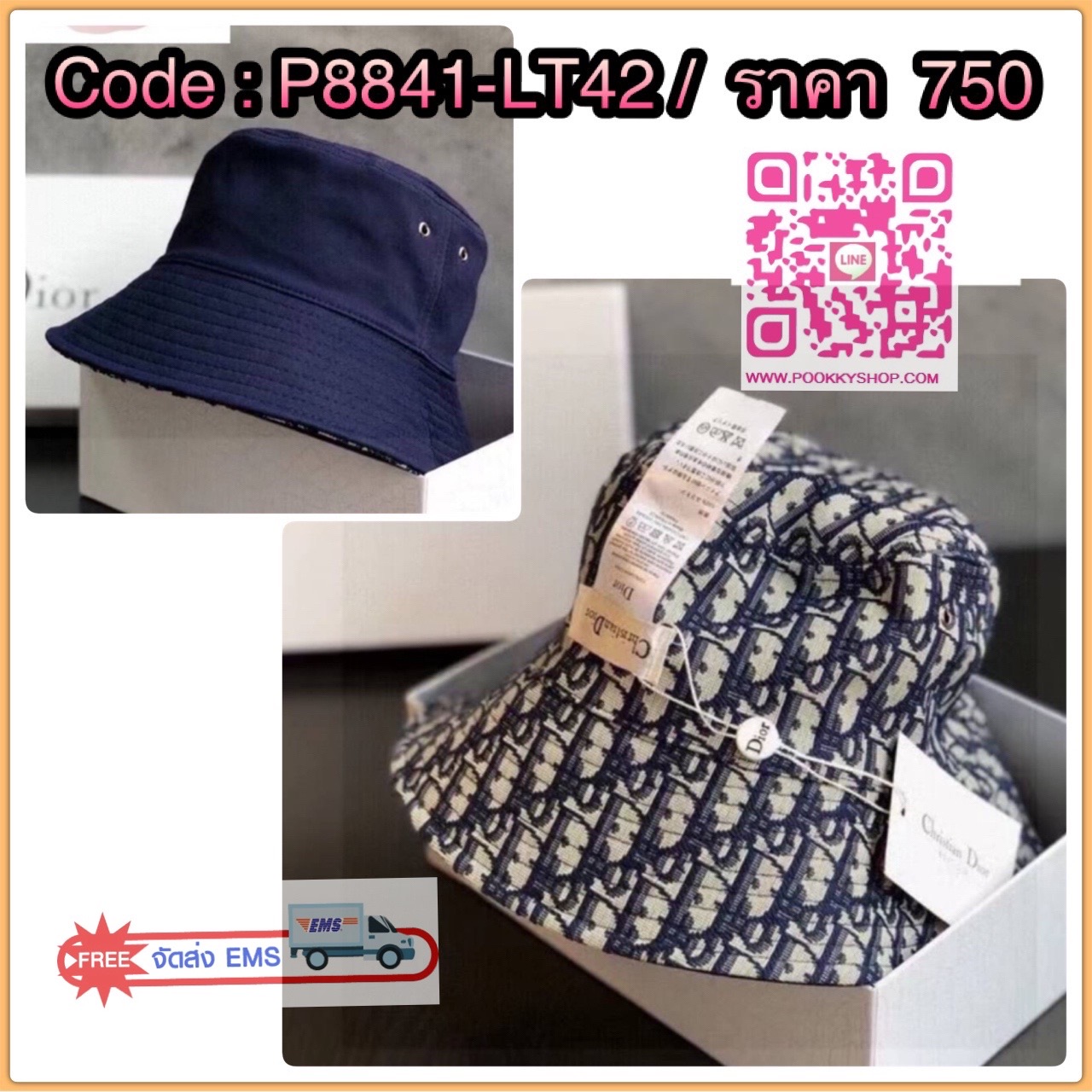 หมวกทรง bucket ทอลายโลโก้แบรนด์ ทั้งใบ สีกรมสวยหรู ใบนี้คุ้มมากค่ะ ใส่ได้ทั้ง้ 2 ด้านนะค่ะ ทรงนี้ใส่ได้ตลอดนะค่ะ มีติดไว้ได้เลยจ้า ทรงสวยมาก งานคุณภาพการันตี มีป้าย tag แบรนด์