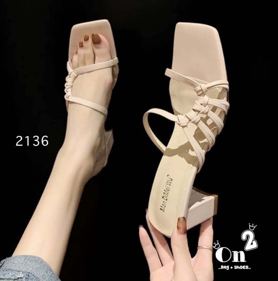 แบบใหม่พร้อมส่ง...รองเท้าส้นสูงสวมหน้าดีไซน์หนังสานงานเรียบเก๋สีพาสเทลสวยๆพร้อมส่ง3 สี