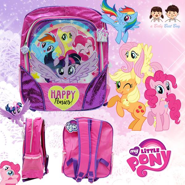 ฮ 'My Little Pony Backpack - กระเป๋าเป้สะพายหลัง ลายมายลิตเติ้ลโพนี่ กระเป๋านักเรียน ของแท้ ลิขสิทธิแท้ (14 นิ้ว)