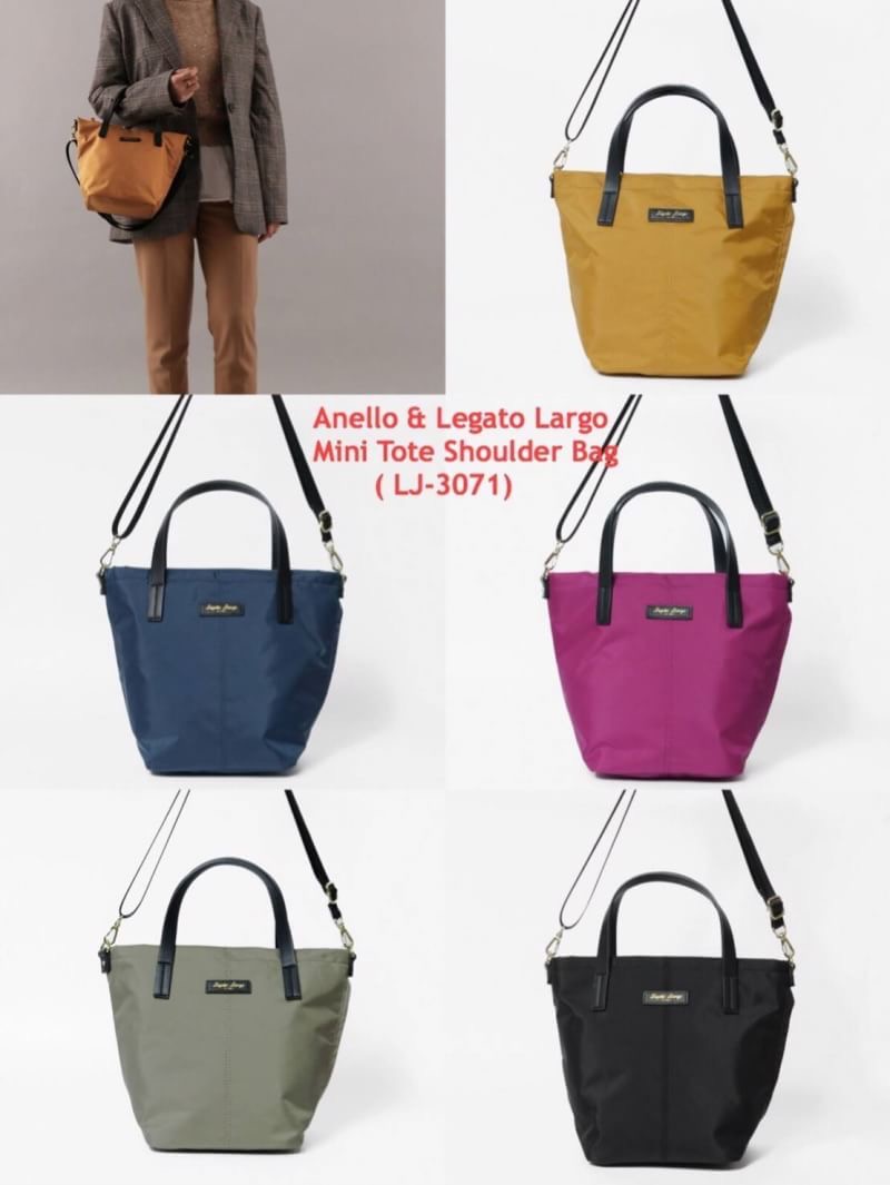 Anello & Legato Largo Mini Tote Shoulder Bag ( LJ-3071) กระเป๋าถือหรือสะพายขนาดกลางกำลังดี ช่องใหญ่เปิดด้วยซิปเดียว ภายในมีใบพ่วงขนาดเล็กเก็บของจุกจิก ถอดแยกใช้งานได้ ใส่มินิไอแพค/กระเป๋าสตางค์ยาวได้ ทั้งด้านหลังและด้านข้างยังมีช่องเพิ่มใส่มือถือหรือของที