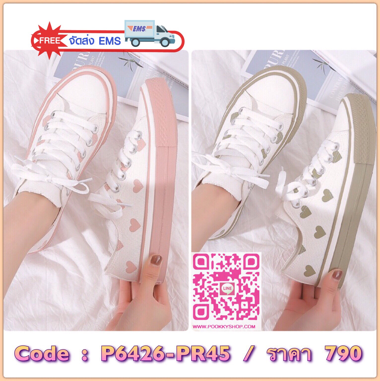 new arrival Converse style sneakers งานสวยๆพร้อมเสิร์ฟจ้า ตัวนี้ห้ามพลาด รองเท้าผ้าใบสไตล์ converse เพิ่มความเกร๋ด้วยสกรีนลายหัวใจน่ารักไปอี๊ก แมตช์กับกางเกง👖หรือกระโปรง👗ก็ได้ค่ะ ใส่สบาย แม่ค้าคอนเฟริม ห้ามพลาดเลยจ้าตัวนี้แนะนำ อย่าช้ารีบเ