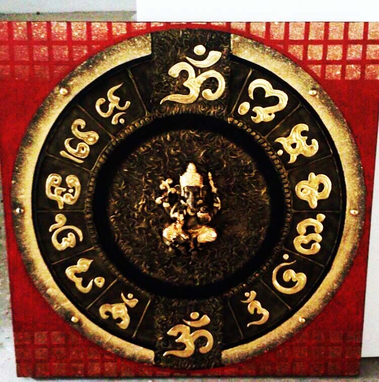 ภาพมงคล เสริมดวง ฮวงจุ้ย ( เงิน ทอง สุขภาพ ไหลเวียนดี ) ขนาด 1 x 1 เมตร