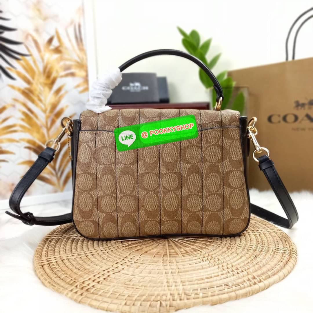 NEW IN💥>>รุ่นหายากก็มา แย่งกันแทบไม่ทัน🌺🌈//>>COACH MARLIE TOP HANDLE SATCHEL IN SIGNATURE CANVAS WITH QUILTING(COACH C5645) 🌺กระเป๋าถือ สะพาย วัสดุหนังแคนวาส ตัดขอบดีเทลด้วยหนังแท้ ขึ้นทรงสวยมากๆ //มีสายสะพายยาว