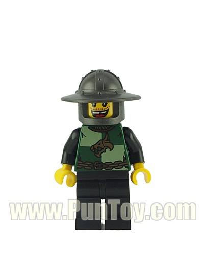 cas508: Kingdoms - Dragon Knight Quarters, Helmet with Broad Brim, Missing Tooth (Chess Pawn)