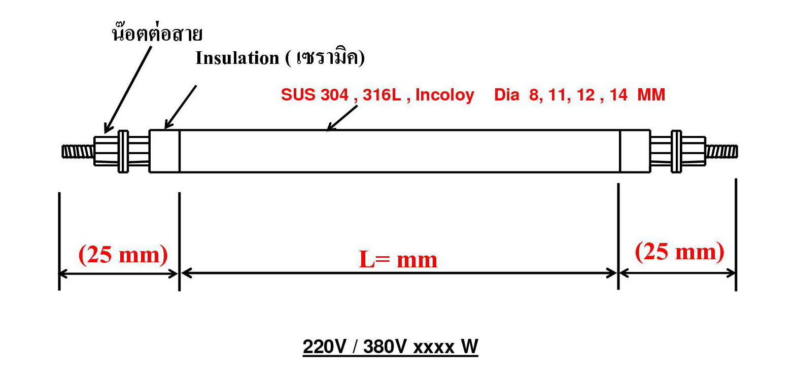 ฮีตเตอร์ทิวบิวลาร์ Tubular Heater