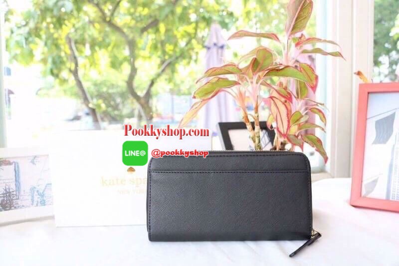 KATE SPADE WALLET กระเป๋าสตางค์ใบยาวรุ่นยอดนิยม วัสดุหนัง safiano เรียบหรู ดูดี อะไหล่ทอง ด้านในมีช่องซิป ช่องใส่เหรียญ ช่องใส่บัตรได้เยอะจุใจ พร้อมกล่อง