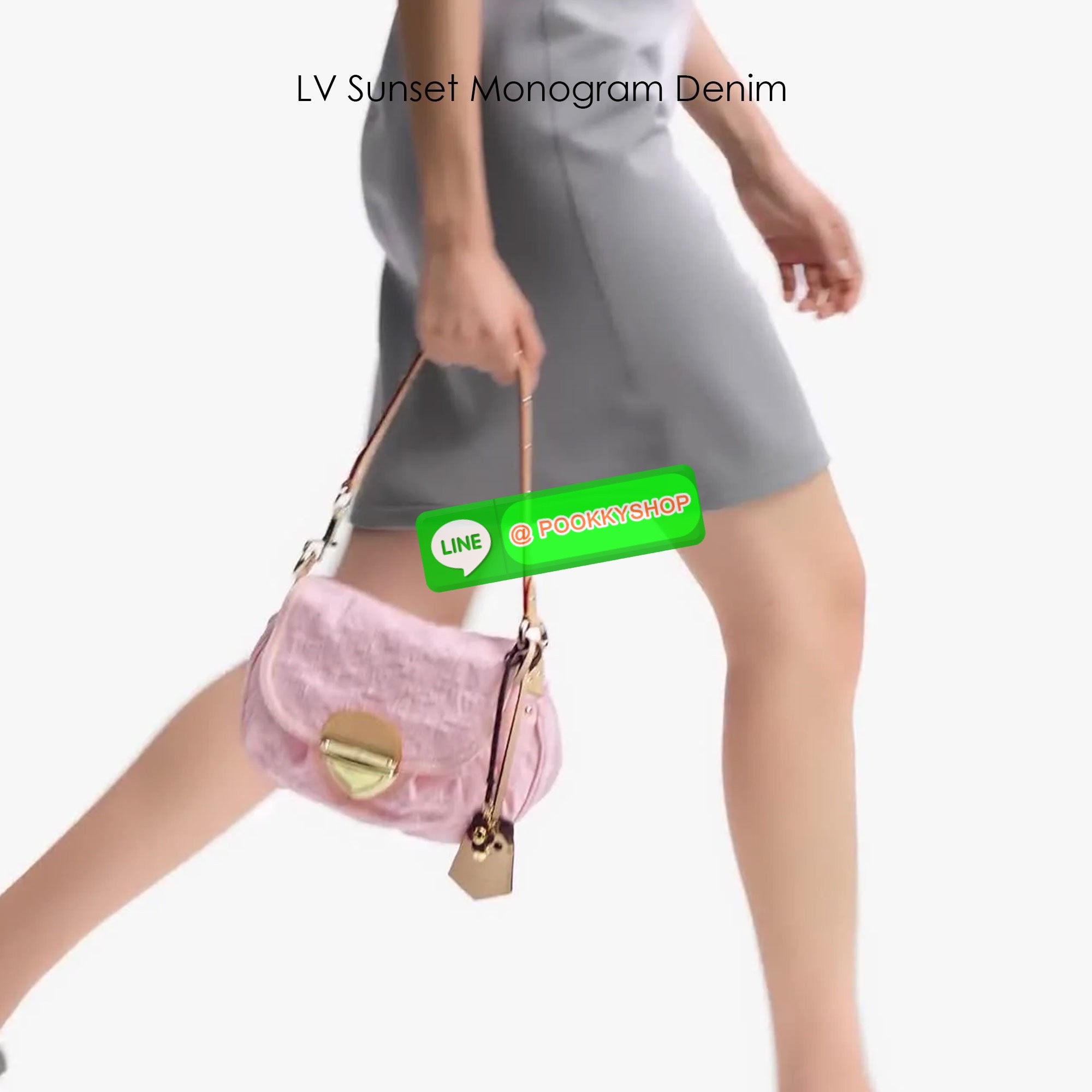 🕊️ | LV Sunset Monogram Denim Handbag Washed Pink กระเป๋าสะพายไหล่ทรงสวย สีใหม่ชมพูหวาน แรงมากฉุดไม่อยู่ กับกระแสคอลใหม่ lvremix ดีไซน์แบบตัวมัม y2k รูปทรง baguette สวยดูแพง ใบนี้ก็ฉ่ำสุดๆ เป็นกระเป๋าสะพายไหล่ ที่สามารถปรับเป็นสะพายข้างได้ เพียงแค