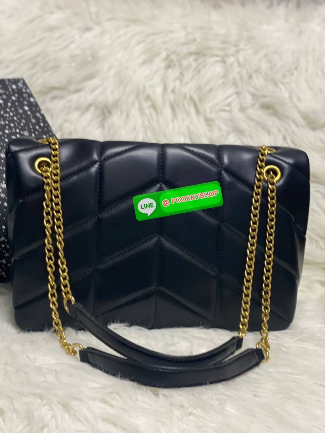 SAINT LAURENT Loulou Puffer Small shoulder bag material: leather internal details: fabric lining, internal zipped pocket colour of fastening: gold tone hardware adjustable chain and leather shoulder strap magnetic fastening