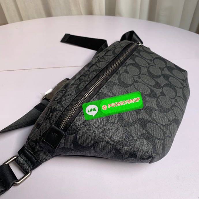 Coach GRADE BELT BAG IN SIGNATURE CANVAS (COACH C1411) Signature coated canvas and refined calf leather| Inside multifunction pocket| Zip closure, fabric lining| Outside zip pocket| Adjustable strap for wear at waist