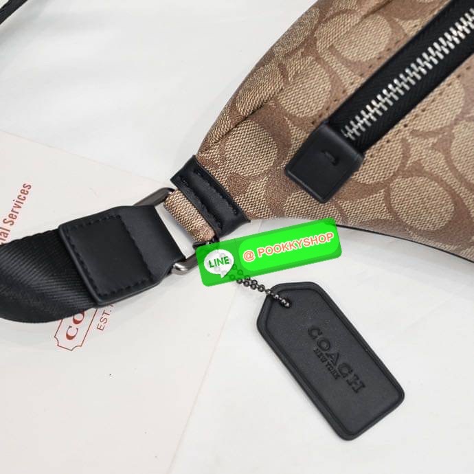 Coach GRADE BELT BAG IN SIGNATURE CANVAS (COACH C1411) Signature coated canvas and refined calf leather| Inside multifunction pocket| Zip closure, fabric lining| Outside zip pocket| Adjustable strap for wear at waist