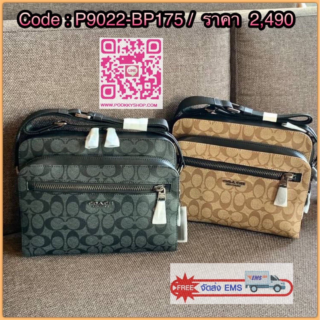 COACH WEST CAMERA BAG IN SIGNATURE ((91485)) 🔺กลับมาตามคำเรียกร้องค่าา! กระเป๋าสะพายผู้ชาย((ผู้หญิงก็ใช่สวยทีเดียวค่ะ😘)) หนังแท้ และหนังCanvasสวยค่ะ มีช่องซิปหน้า//ช่องซิปกลางกว้าง//ช่องหลักแบบซิปคู่ ใส่สัมภาระในประจำวันได้เยอะ;พร้อมข่องเล