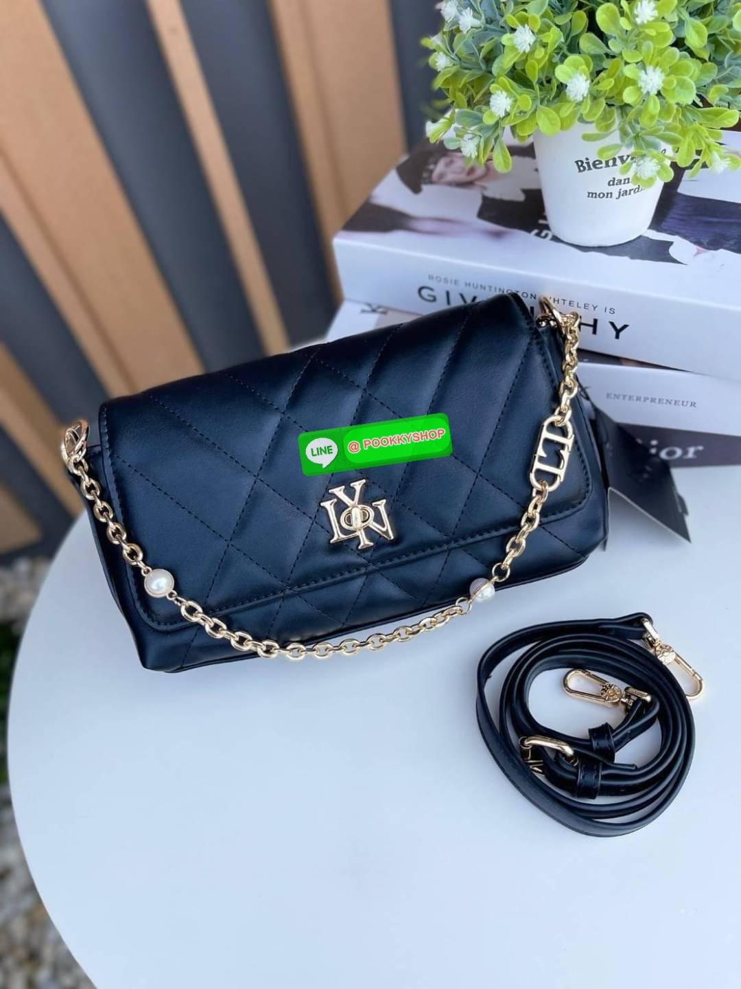 กระเป๋าสะพาย Lyn แท้ Outlet กระเป๋าสะพาย มีสองสาย สายโซ่ และสายยาวปรับได้