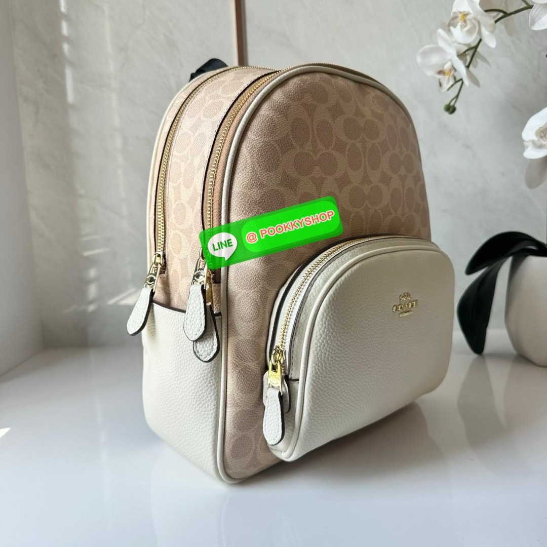 Coach Court Backpack In Signature Canvas 🔖กระเป๋าเป้สะพายหลัง ขนาดกำลังดี สะพายได้ทุกโอกาส 🔖วัสดุ : หนังแคนวาส ตัดหนังแท้ 🔖เปิด-ปิดแบบซิป ด้านในมีกระเป๋าซิปและกระเป๋าอเนกประสงค์ ปิดด้วยซิปคู่ มีซับในผ้า มีช่องซิปด้านนอก 🔖สา