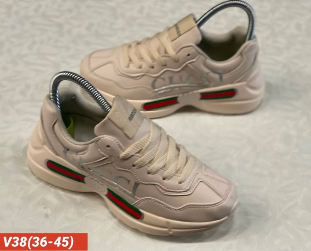 พร้อมส่ง รองเท้าผ้าใบก็อปแบรนด์ NY กุชชี่ เสริมส้น หนังนิ่ม งานสวยมากกกคะ พื้นแบรนด์