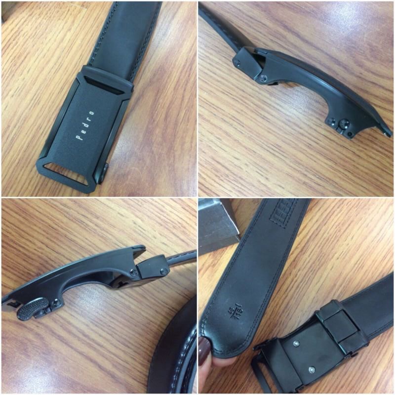 DON'T MISS! PEDRO MEN LEATHER BELT (Free Size) เข็มขัดหนังรุ่นใหม่ล่าสุดจาก PEDRO MEN หัวเข็มขัดโลหะอะไหล่ดำ แบบเรียบ โลโก้แบรนด์ที่หัวเข็มขัด คุณภาพดีตามแบบฉบับของแบรนด์ สายเข็มขัดหนังเรียบสีดำ สายปรับใช้เข้าได้กับทุกชุด มาพร้อมกล่องและถุงกระดาษแบรน