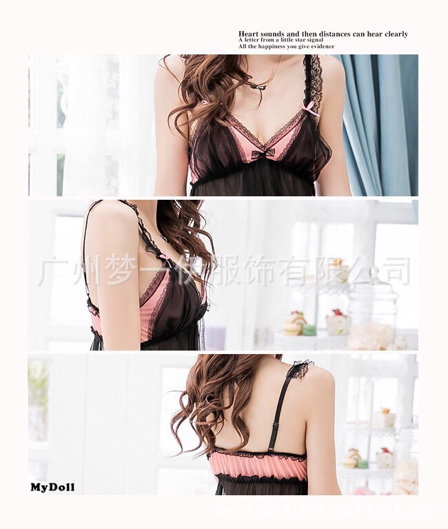 ชุดนอน ซีทรู เกรดPremium สินค้าส่งออกญี่ปุ่น สี ดำ แต่งซับสีชมพูอ่อน ช่วงอกและชาย แต่งระบายขอบทั้งชุด เนื้อผ้าหรู คุณหนูตามภาพเลยคะ +กางเกงในแต่งระบายสุดหรูเข้าชุดคะ ขนาดFree Size