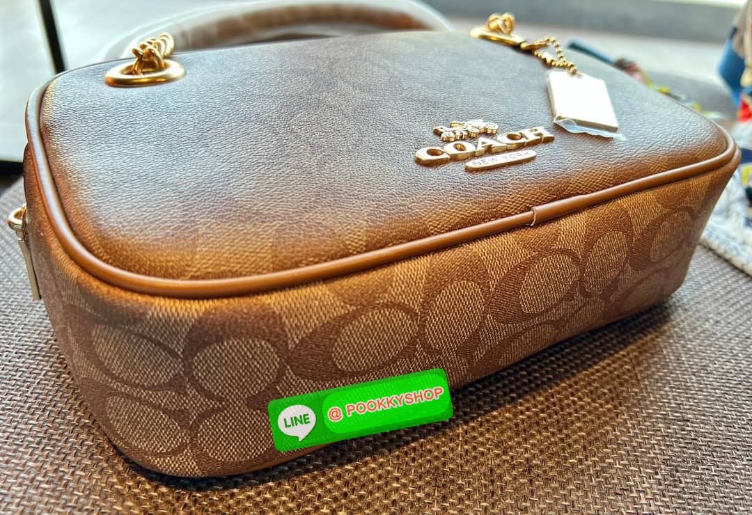 🆕🆕🆕 สวย หรู ดูดี ทางนี้จ้าสาวๆๆ สินค้าต้องมี ห้ามพลาด! COACH CAMMIE CHAIN SHOULDER BAG IN SIGNATURE ((C8149)) 🌟พร้อมส่ง จำนวนจำกัด ก่อนหมด! กับกระเป๋าหิ้วหรือสะพายไหล่ สายสะพายไหล่ในตัวแบบโซ่มีหนังรองบ่า สวยงามมากๆค่ะ หนังแ