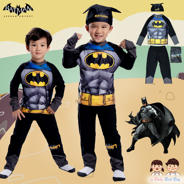 " Swimsuit for Boys Batman ชุดว่ายน้ำเด็กชาย แบทแมน กางเกงขายาว มาพร้อมหมวกว่ายน้ำและถุงผ้า สุดเท่ห์ ใส่สบาย ลิขสิทธิ์แท้