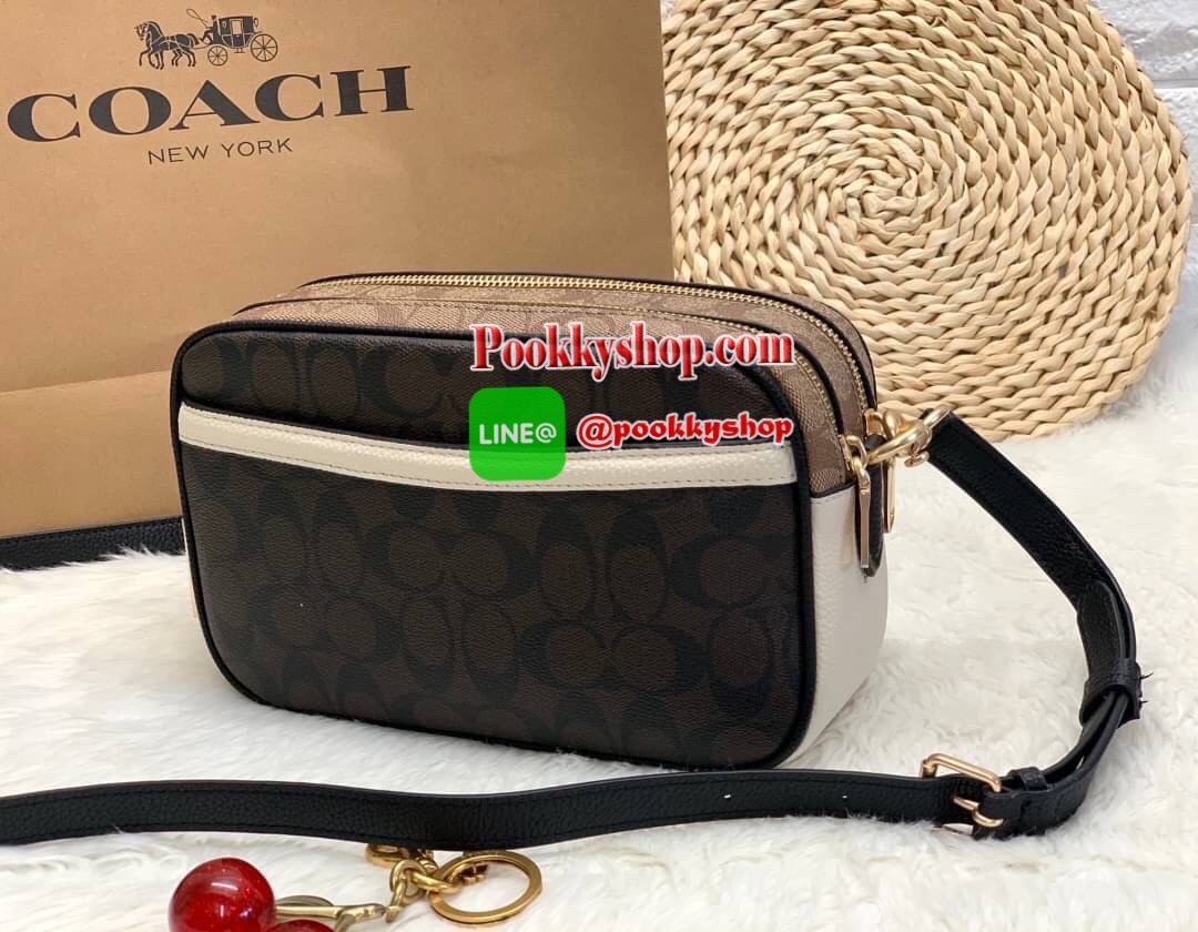 New arrival ! COACH JES CROSSBODY IN BLOCKED SIGNATURE CANVAS ((1767)) 🌈สินค้าออกใหม่ ใบจริงสวยหรูมากๆค่ะ! กระเป๋าสะพายครอสบอดี้ร์หรือสะพายข้างได้ หนังแท้อย่างดีค่ะ