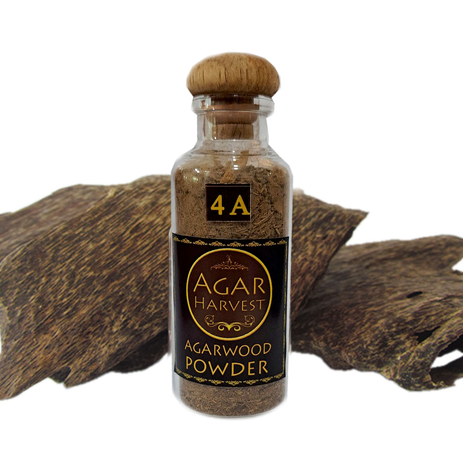 AgarHarvest ไม้หอม อโรม่า ผงไม้หอมมงคล ปรับอากาศ ไม้กฤษณาบด แท้ Agarwood Powder (Excellence Grade 4A) 1 ขวด 12 กรัม