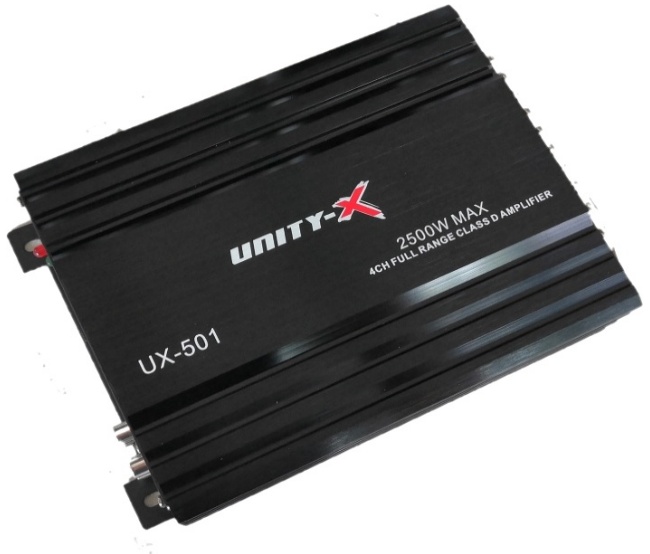เพาเวอร์แอมป์รถยนต์ คลาสดี 4 CH 2500 W ยี้ห้อ UNITY-X