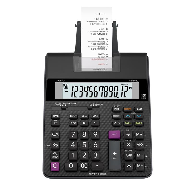เครื่องคิดเลขพิมพ์กระดาษ 12 หลัก Casio # HR-150RC+AD