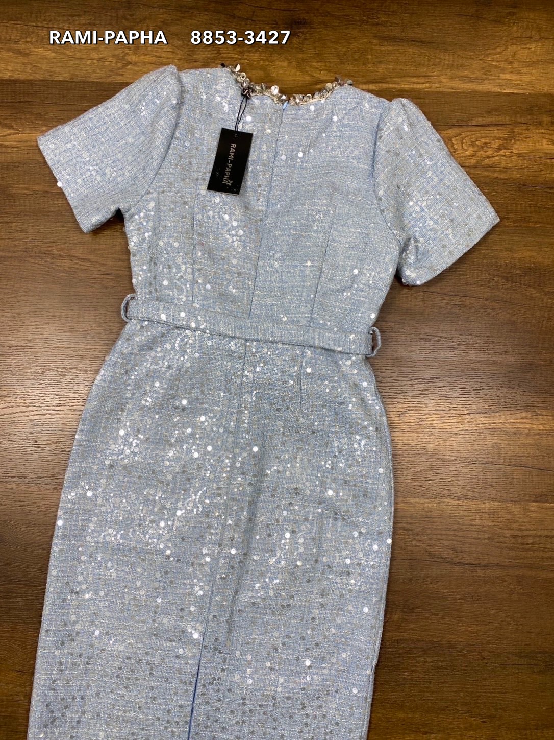 เดรสแฟชั่น เดรสตัวยาวเนื้อผ้าทวีตปักwinkสวยหรูโดดเด่น