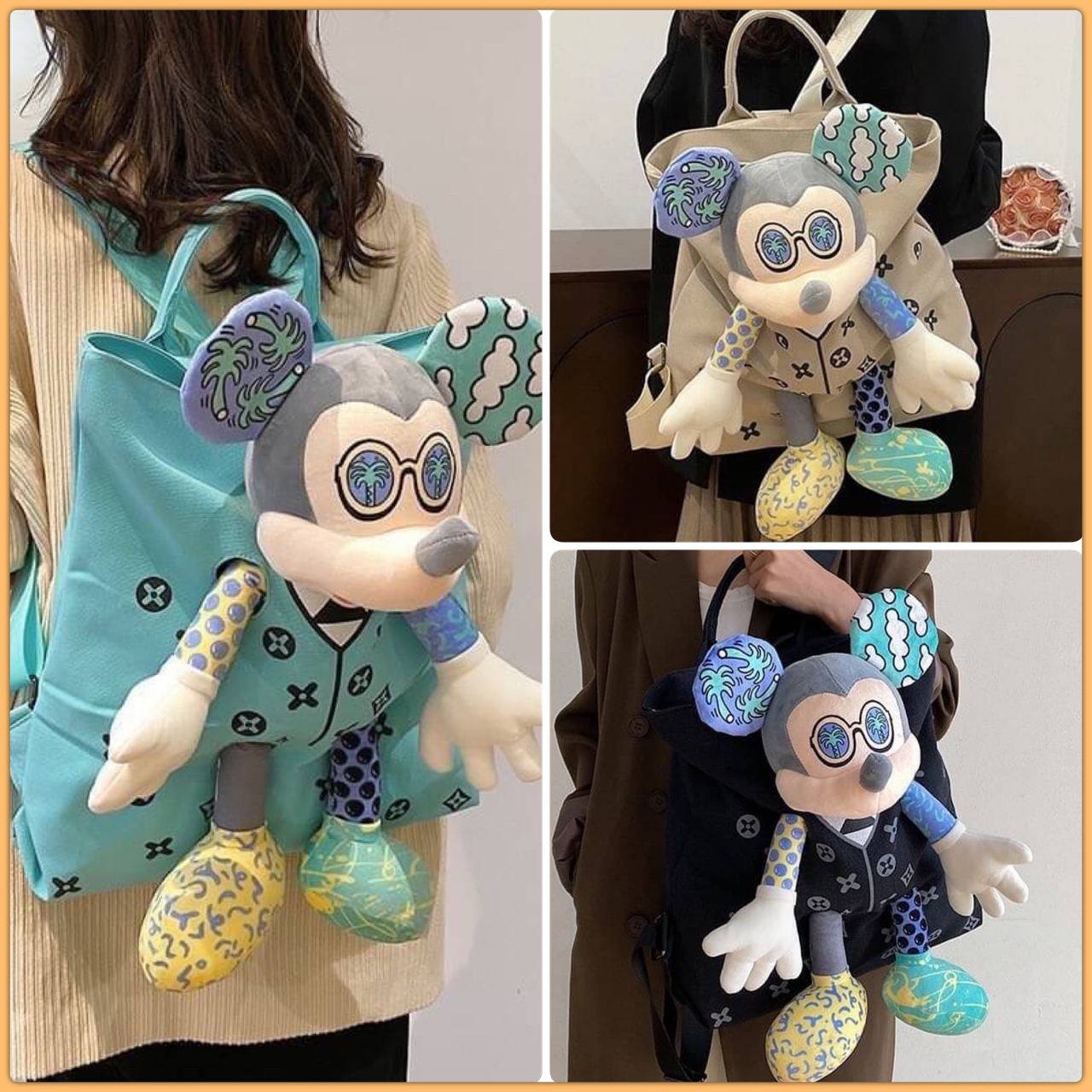 พร้อมส่ง เป้ตุ๊กตา LV รุ่นนี้จะเพิ่มสีสัน งานสวยน่ารักมากค่ะ ผ้าหนาดีมาก ช่องเก็บของใหญ่มาก ด้านใน มีหลายช่อง ด้านหลังมีช่องซิปเก็บของสำคัญ เก๋ไก๋ไม่เหมือนใคร ตรงปกไม่จกตาแน่นอนจ้า