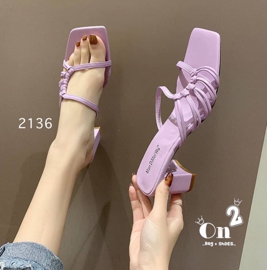 แบบใหม่พร้อมส่ง...รองเท้าส้นสูงสวมหน้าดีไซน์หนังสานงานเรียบเก๋สีพาสเทลสวยๆพร้อมส่ง3 สี