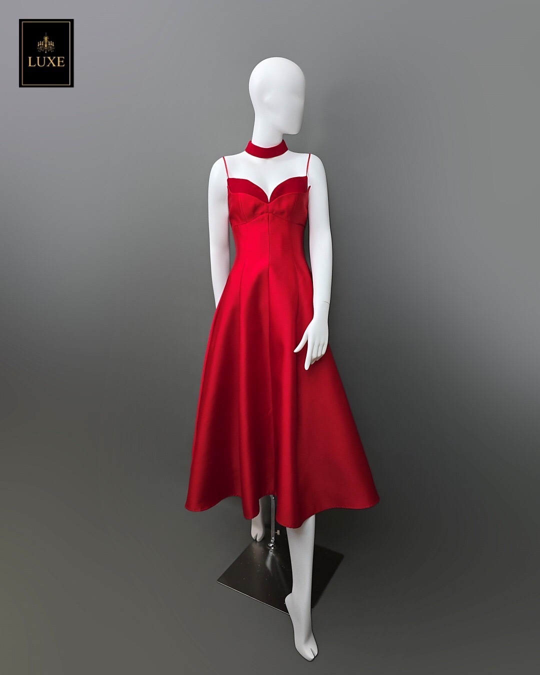 เดรสแฟชั่น เดรสเสื้อสายเดี่ยว ดีเทลหน้าอกโค้ง ซ้อน2เลเยอร์