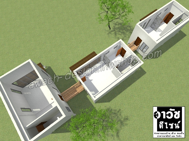 C0304 แบบบ้านพักอาศัย 1 ชั้น 3 ห้องนอน