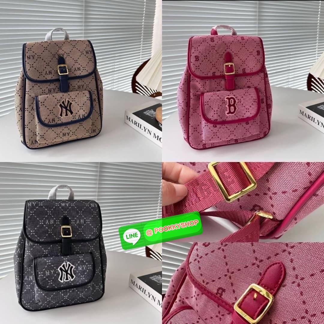 กระเป๋าเป้ NY MLB สะพายข้าง ผ้าแคนวาส สายสปอร์ตปรับระดับได้