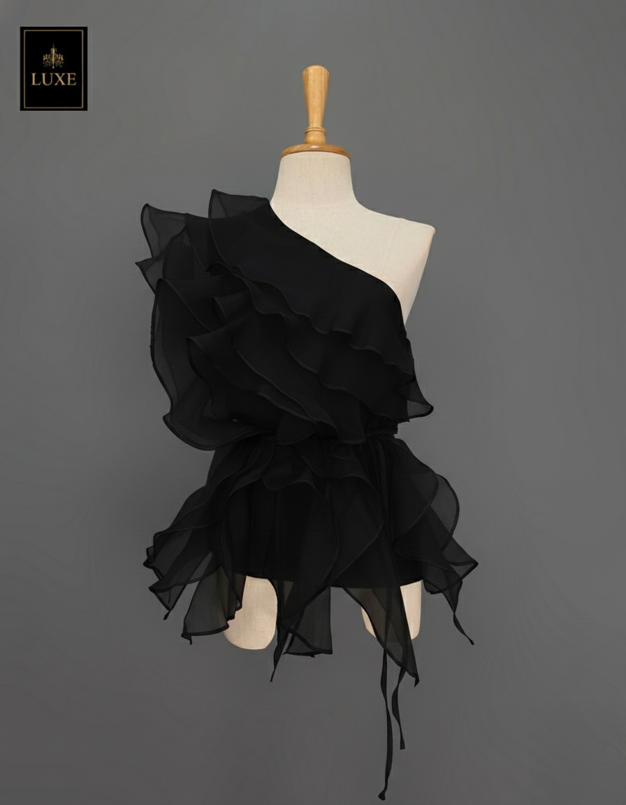 เสื้อแฟชั่น เสื้อแขนกุดไหล่เดียว