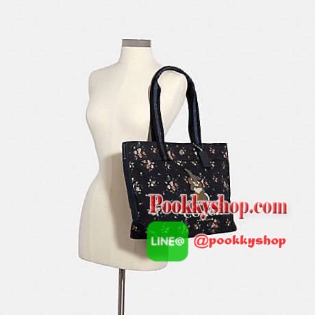 Coach DISNEY X COACH TOTE WITH ROSE BOUQUET PRINT AND THUMPER (COACH 91116) SV/MIDNIGHT MULTI