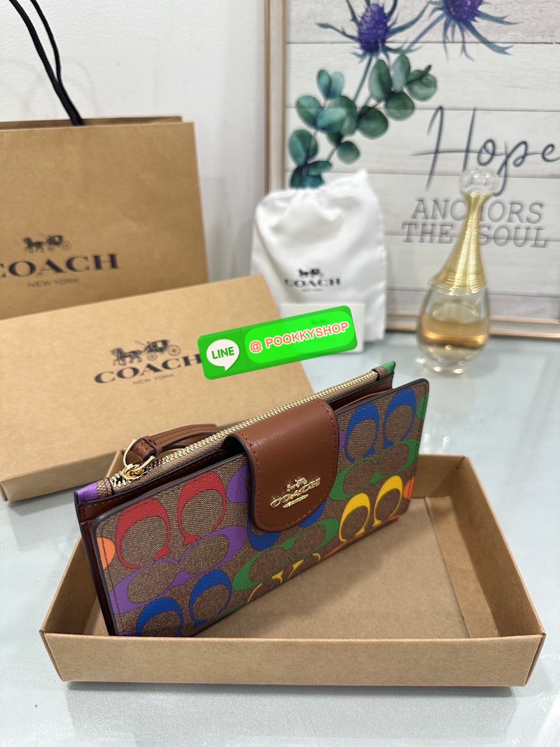 🍀Coach C2874 Tech Phone Wallet In Colorblock Signature 🍀 COLOR: signature canvas