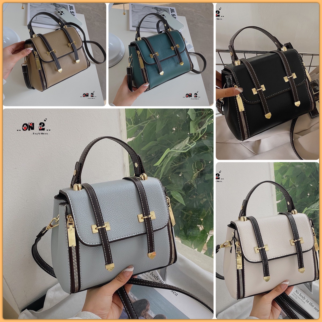 506 กระเป๋าสะพายข้างทรงฝาปิด วัสดุตัวกระเป๋าทำจากหนังผสมอย่างดี อะหลั่ยสีทอง กระเป๋าเป็นปากซิป ด้านข้างมีแต่งด้วยซิป เกร๋มากจ้า มาพร้อมสายยาวทำจากหนังตัวเดียวกับกระเป๋า สามารถปรับระดับได้